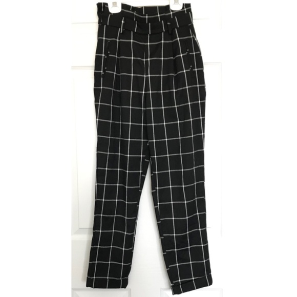SHEIN Checkered Square Black White Dress Pants XS Business Casual Office Pockets - Picture 2 of 11